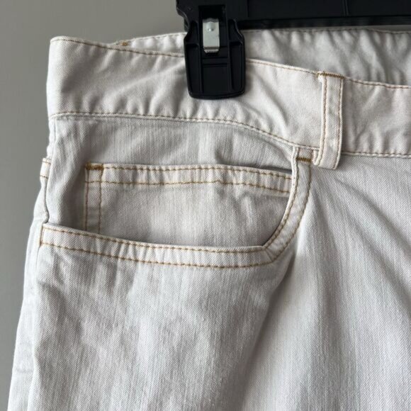 Eileen Fisher Pants Womens Petite Medium White Straight Leg Denim Jeans Made USA - Picture 3 of 16